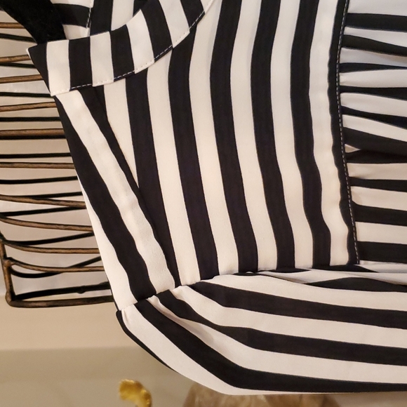 LOFT Black & Ivory Striking Blouse! 🦓🤍🖤🤍🖤🤍🖤🤍🦓 - Picture 4 of 12